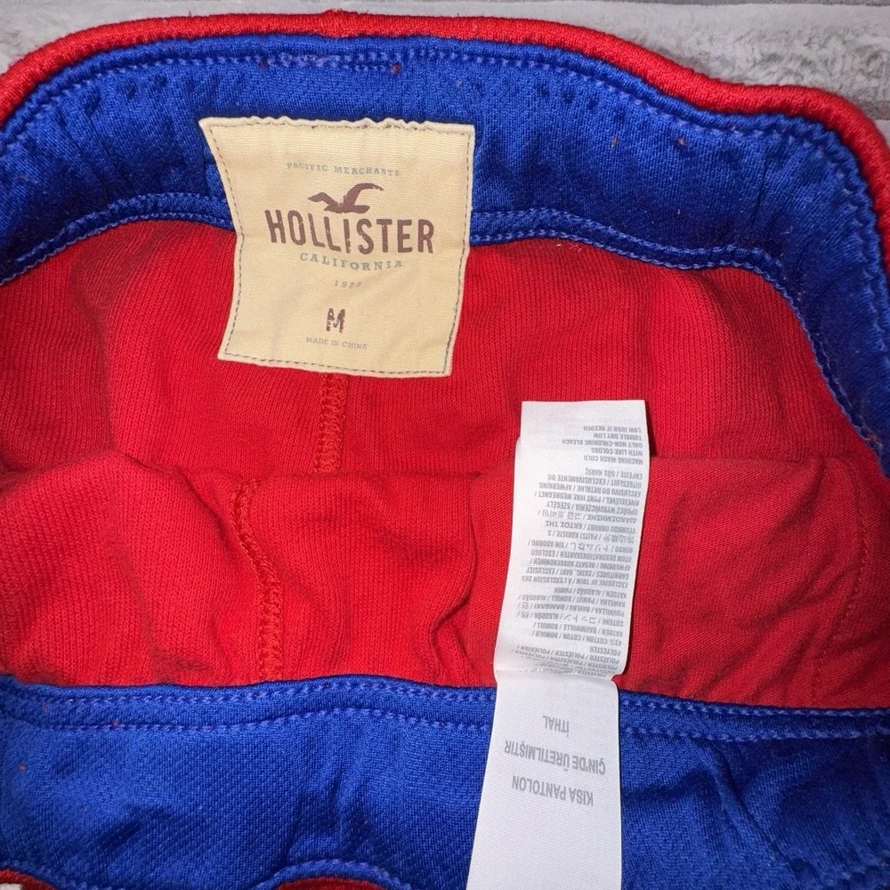Hollister Shorts Mens‎ Medium Surfing Division Red Lifeguard Varsity Letters